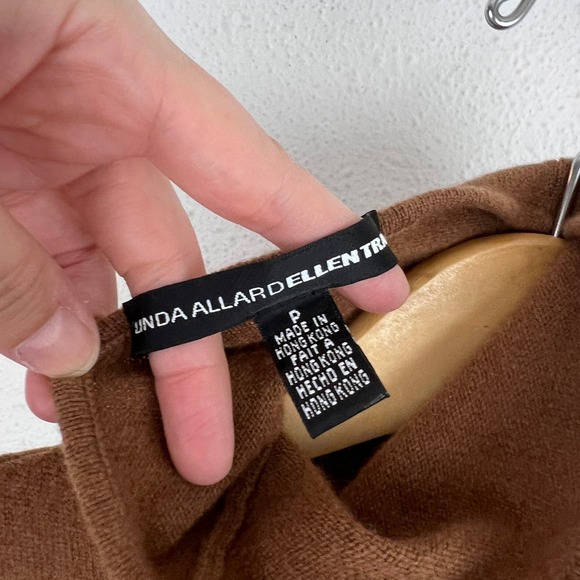 Linda Allard Ellen Tracy Cashmere Funnel Neck Sweater - Picture 3 of 6